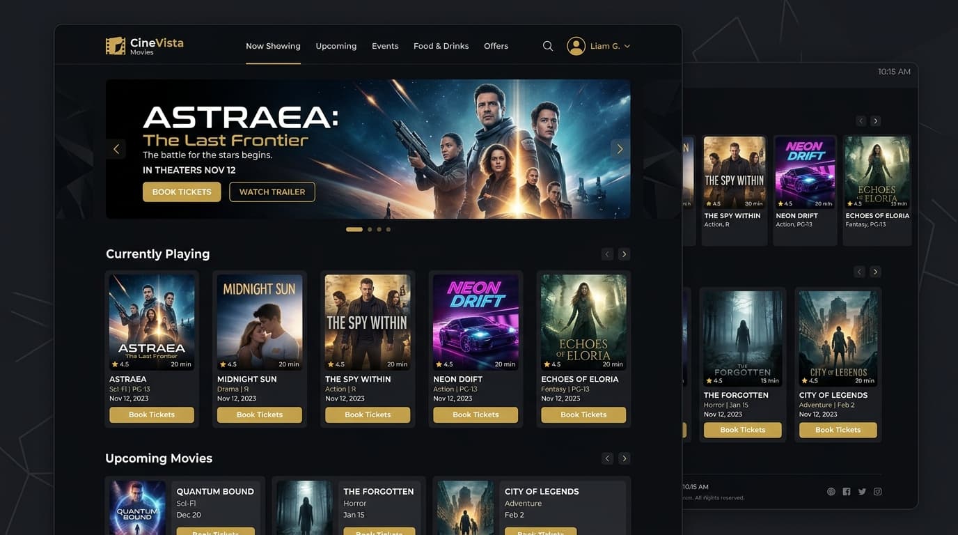 Currently Playing & Upcoming Movies Showcase
